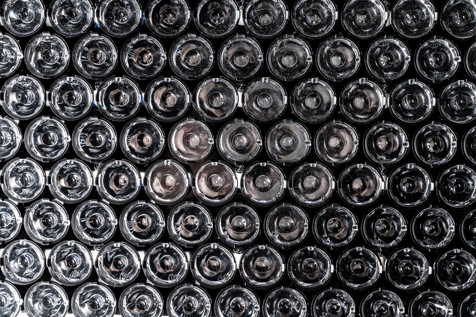 A close-up photograph showing a control panel or interface with illuminated LED indicators. The LEDs are arranged in a grid pattern, possibly indicating status or operation of a 3D printer or similar machinery. The image suggests control and monitoring of equipment through LED indicators.